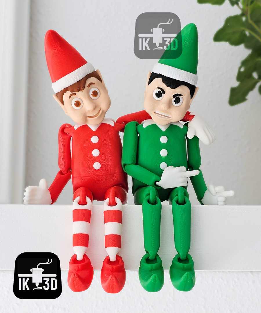 Flexi Elf on a Ledge: Articulated Happy & Angry Posable Elf Decor