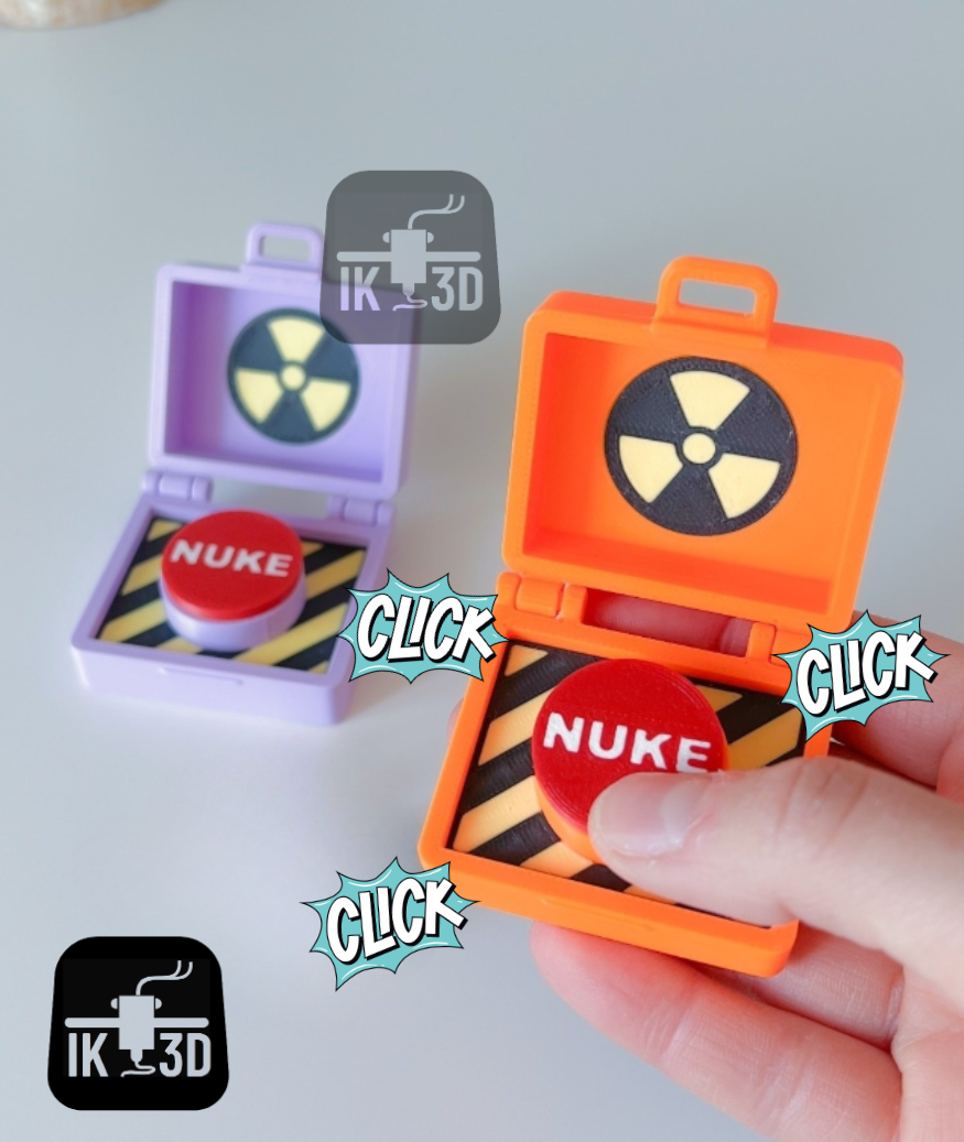Nuke Briefcase Fidget Clicker - Red Button Gaming Desk Toy