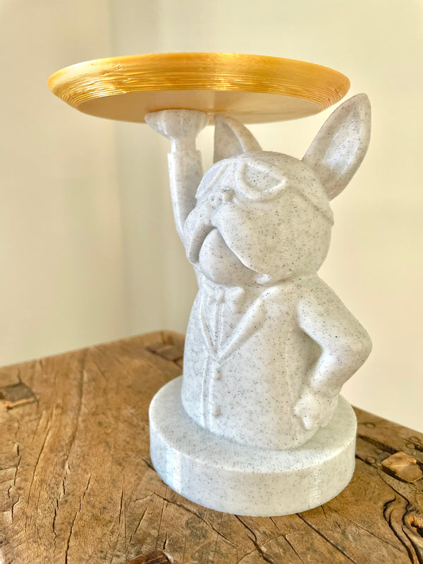 Dapper British Bulldog Butler Key & Valet Tray for Entryway