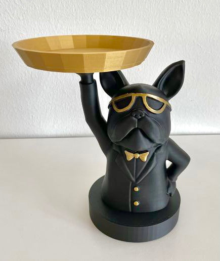 Dapper British Bulldog Butler Key & Valet Tray for Entryway