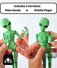 Flexi Alien Articulated Figurine - Multicolour Poseable Alien Desk & Shelf Decor