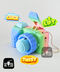 Sensory 3-in-1 Camera Fidget Toy with Clicky Shutter for Stress Relief