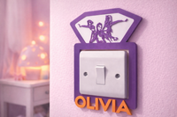 Personalised K-Pop Style Light Switch Cover | Custom Name 3D Printed Room Decor | Girls Bedroom Gift