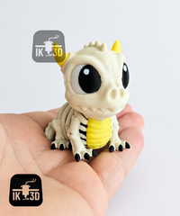 Cute Spooky Baby Dragon Skeleton Figurine | 3D Printed Halloween & Goth Decor