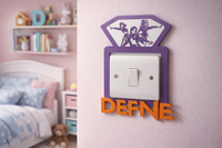 Personalised K-Pop Style Light Switch Cover | Custom Name 3D Printed Room Decor | Girls Bedroom Gift