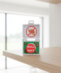 Bullshit Briefcase Clicker Toy - AI generated