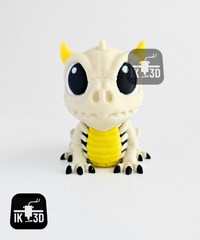 Cute Spooky Baby Dragon Skeleton Figurine | 3D Printed Halloween & Goth Decor