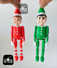 Flexi Elf on a Ledge: Articulated Happy & Angry Posable Elf Decor