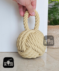 Weighted Nautical Monkey Fist Knot Door Stopper - Rope Knot Decor