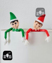 Flexi Elf on a Ledge: Articulated Happy & Angry Posable Elf Decor