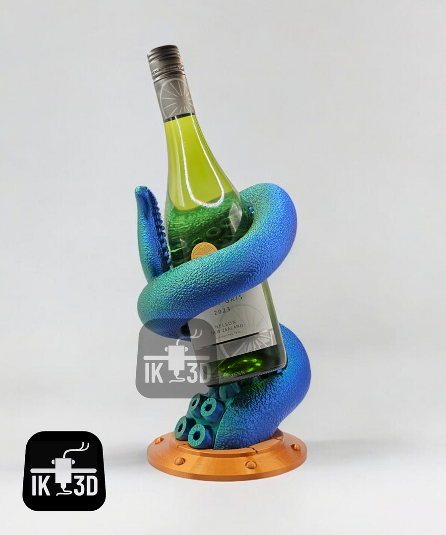 Deep Sea Octopus Tentacle Wine Bottle Holder - Nautical Ocean Decor Sculpture