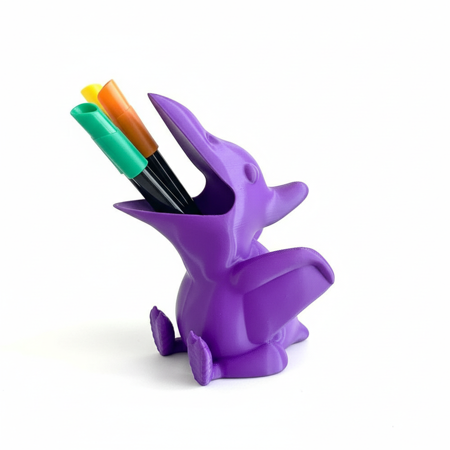 Chubby Pterodactyl Dinosaur Pencil Holder - No Supports - AI generated