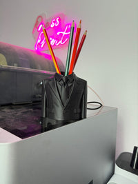 Stylish 3D Printed Suit Pen Holder – Desk Organizer for Home Office
