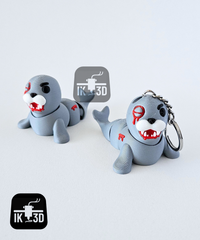 Mini Flexi Articulated Killer Penguin & Sea Lion 3D Printed Desk Diorama