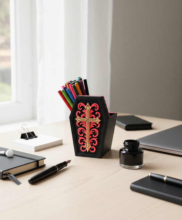 Coffin Pen Holder Multiparts - AI generated