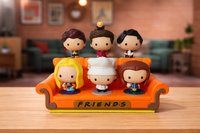 Friends Figures Couch Display Stand – 3D Printed Collector Shelf – Figures Not Included