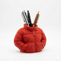 Stylish Puffer Jacket Pen Holder - 3D Printed Desk Organizer for Stationery
