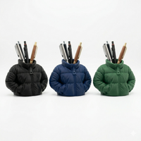 Stylish Puffer Jacket Pen Holder - 3D Printed Desk Organizer for Stationery