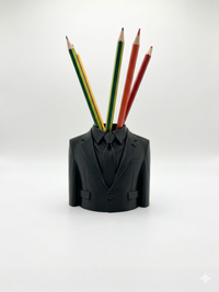 Stylish 3D Printed Suit Pen Holder – Desk Organizer for Home Office