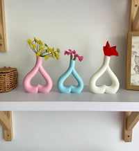 Minimalist Heart Vase for Fresh & Dried Flowers | Romantic Home Decor