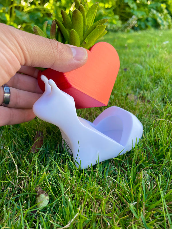 Adorable Snail with Heart Shell Planter | Succulent & Air Plant Pot