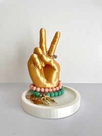 Peace Sign Jewelry Tray - Elegant Minimalist Ring Dish & Trinket Catch-all, PLA