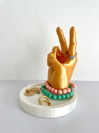 Peace Sign Jewelry Tray - Elegant Minimalist Ring Dish & Trinket Catch-all, PLA