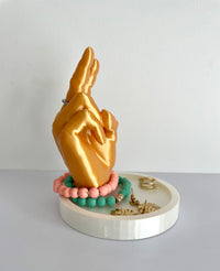 Peace Sign Jewelry Tray - Elegant Minimalist Ring Dish & Trinket Catch-all, PLA