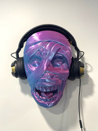 Gothic Mummy Head Wall Mount Headphones Holder - Ancient Egyptian Decor