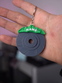 Custom Name Brake Disc Keychain | Personalized Car Keyring | Automotive Gift