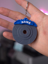 Custom Name Brake Disc Keychain | Personalized Car Keyring | Automotive Gift