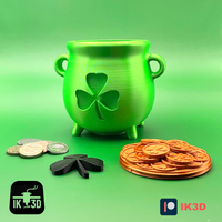 St Patrick's Day Leprechaun Cauldron Piggy Bank | Unique 3D Printed Gift