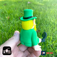 Handcrafted Green Leprechaun Shoulder Pal Figurine - St Patrick's Day Accessory