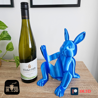 Naughty & Nice Bunny Wine Bottle Holder - Funny Rabbit Wine Rack Decor Gift