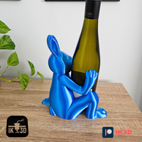 Naughty & Nice Bunny Wine Bottle Holder - Funny Rabbit Wine Rack Decor Gift