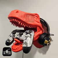 Fearsome Velociraptor Head Wall Mount - Headset & Key Holder for Gamers & Dino Fans