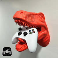 Fearsome Velociraptor Head Wall Mount - Headset & Key Holder for Gamers & Dino Fans