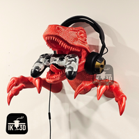 Fearsome Velociraptor Head Wall Mount - Headset & Key Holder for Gamers & Dino Fans