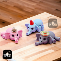 Flexi Baby Elephant Articulated Figure Toy with Hats