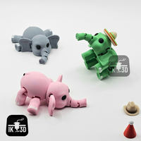 Flexi Baby Elephant Articulated Figure Toy with Hats