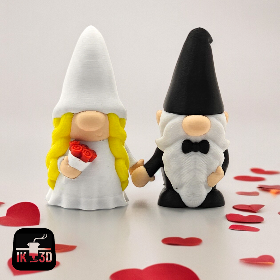 Bride & Groom Wedding Gnomes Figurines - Unique Cake Topper & Gift