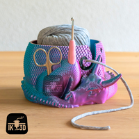 Fantasy Dragon Yarn & Crafting Bowl –Organizer with Tool Holders