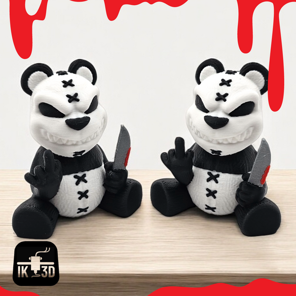 Naughty Panda Flipping the Bird Figurine | Funny PLA Middle Finger Desk Decor