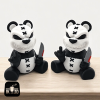 Naughty Panda Flipping the Bird Figurine | Funny PLA Middle Finger Desk Decor