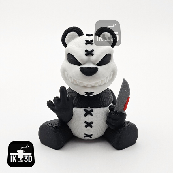 Naughty Panda Flipping the Bird Figurine | Funny PLA Middle Finger Desk Decor
