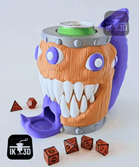 Mimic Treasure Chest Monster Dice Tower & Can Cooler for RPG Gaming
