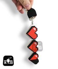 Retro 8-Bit Pixel Heart Fidget Clicker - Gamer Stress Relief Desk Toy Keychain