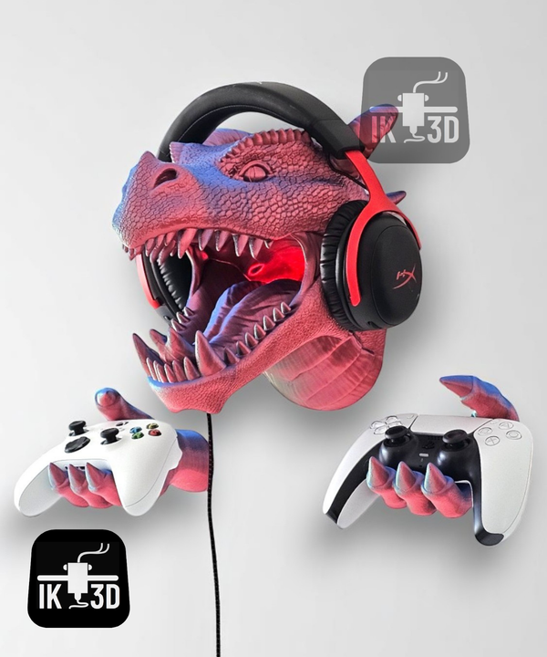 Dragon Head Wall Mounted Holder for Controllers and Headsets