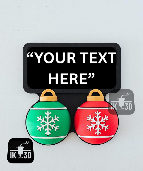 Dark Humor Christmas Sign: "Check Out My Balls" PLA Wall Art Decor