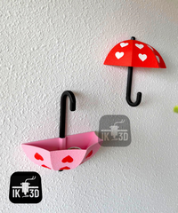 Heart Umbrella Wall Hook – Reversible Key, Coat Hook & Trinket Bow